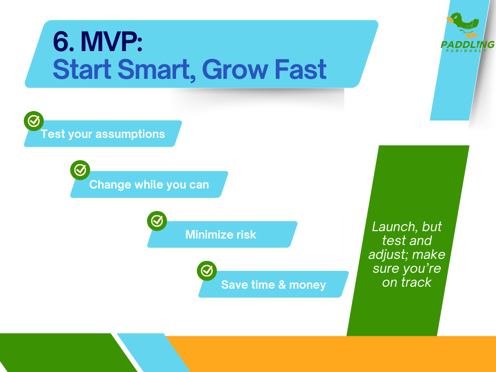 Graphic explaining the core goals of an MVP